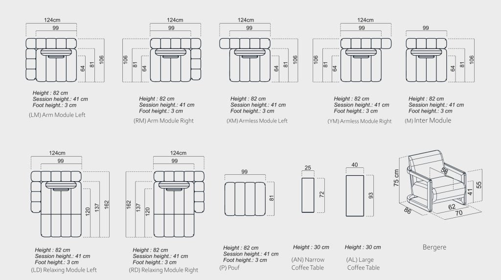 Aqua 8-pc Sectional - Euro Living Furniture