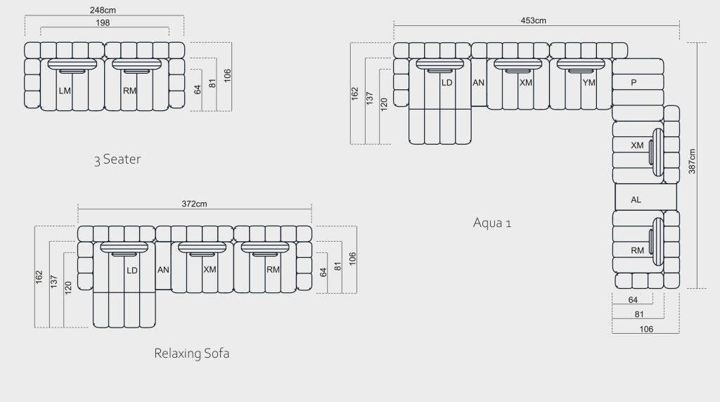 Aqua 8-pc Sectional - Euro Living Furniture