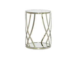Maxwell Round Side Table in Gold - Euro Living Furniture