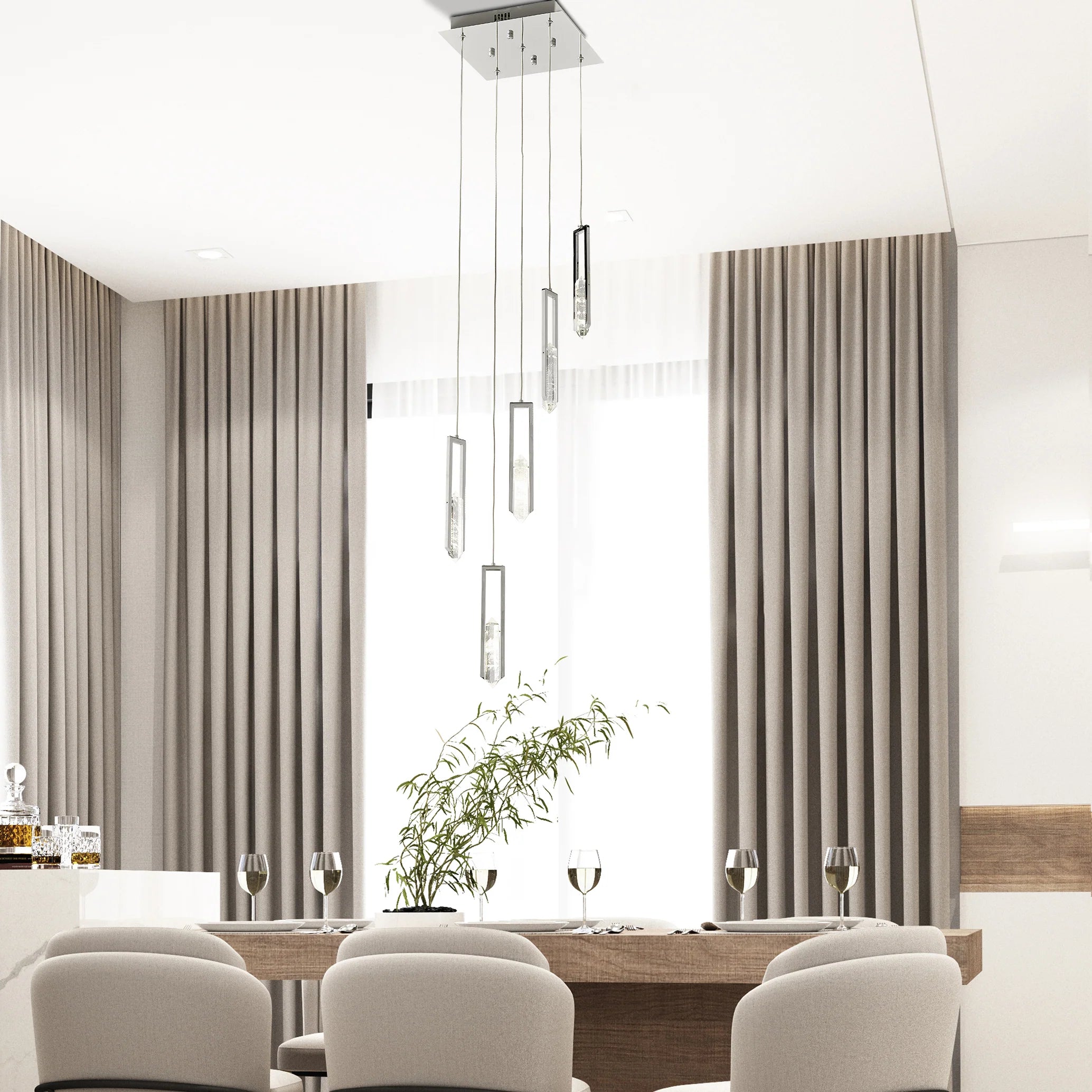 ELLIE 5-LIGHT CHANDELIER | CHROME - Euro Living Furniture