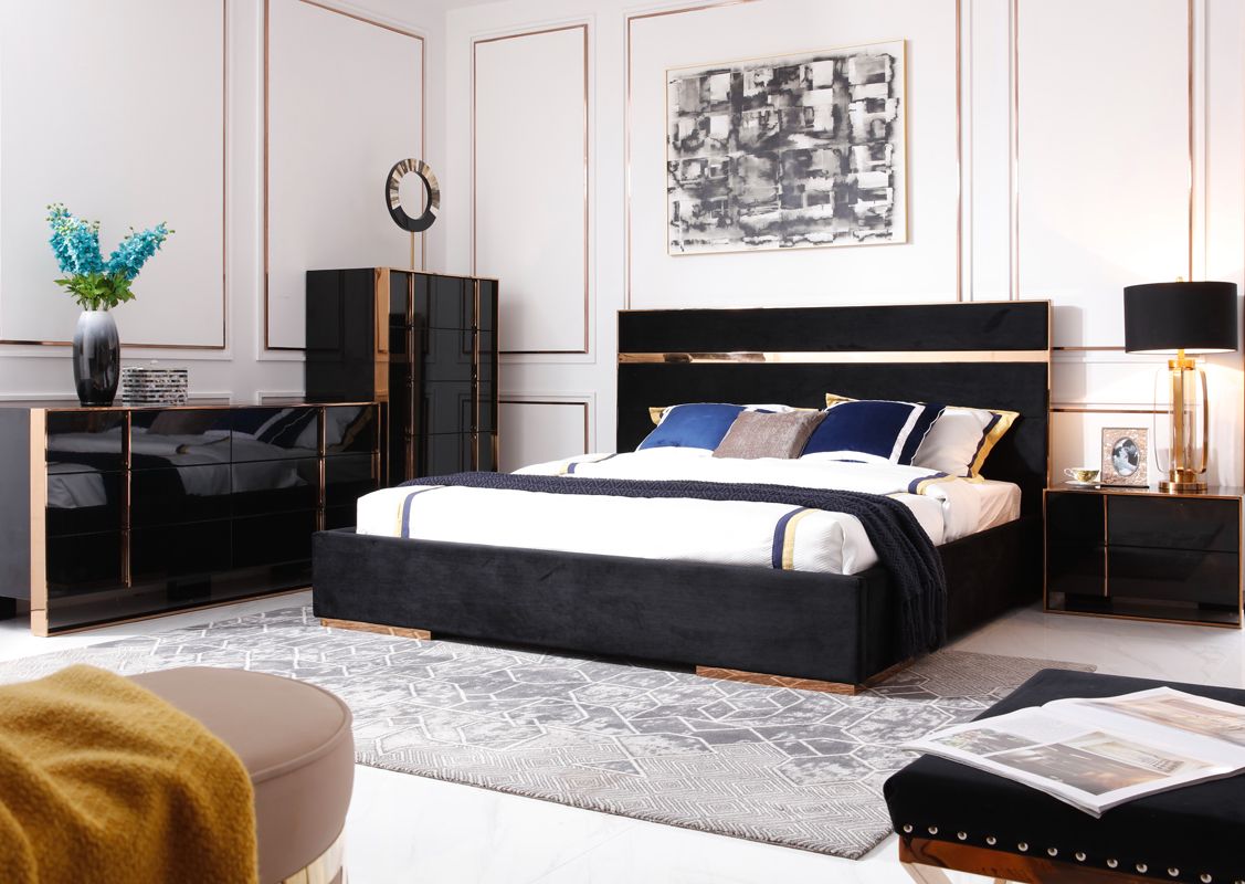 Domus Black and Rose Gold Dresser