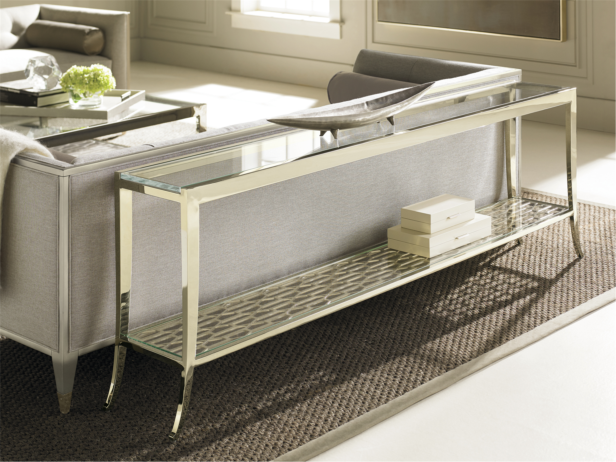 Babs in a Holding Pattern Vanities in Gold - Euro Living Furniture