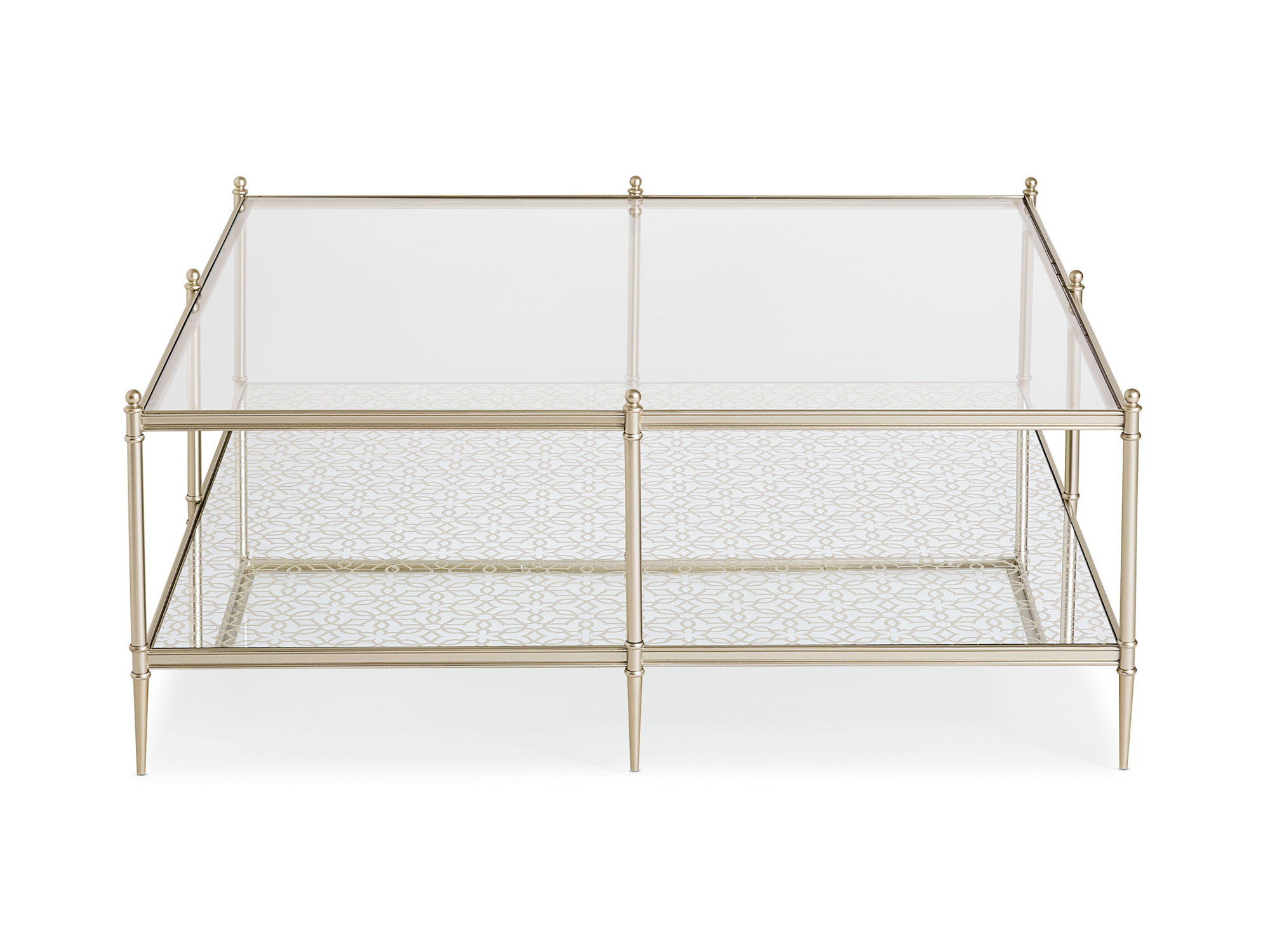 Babs Perfectly Square Cocktail Table in Neutral Metallic - Euro Living Furniture