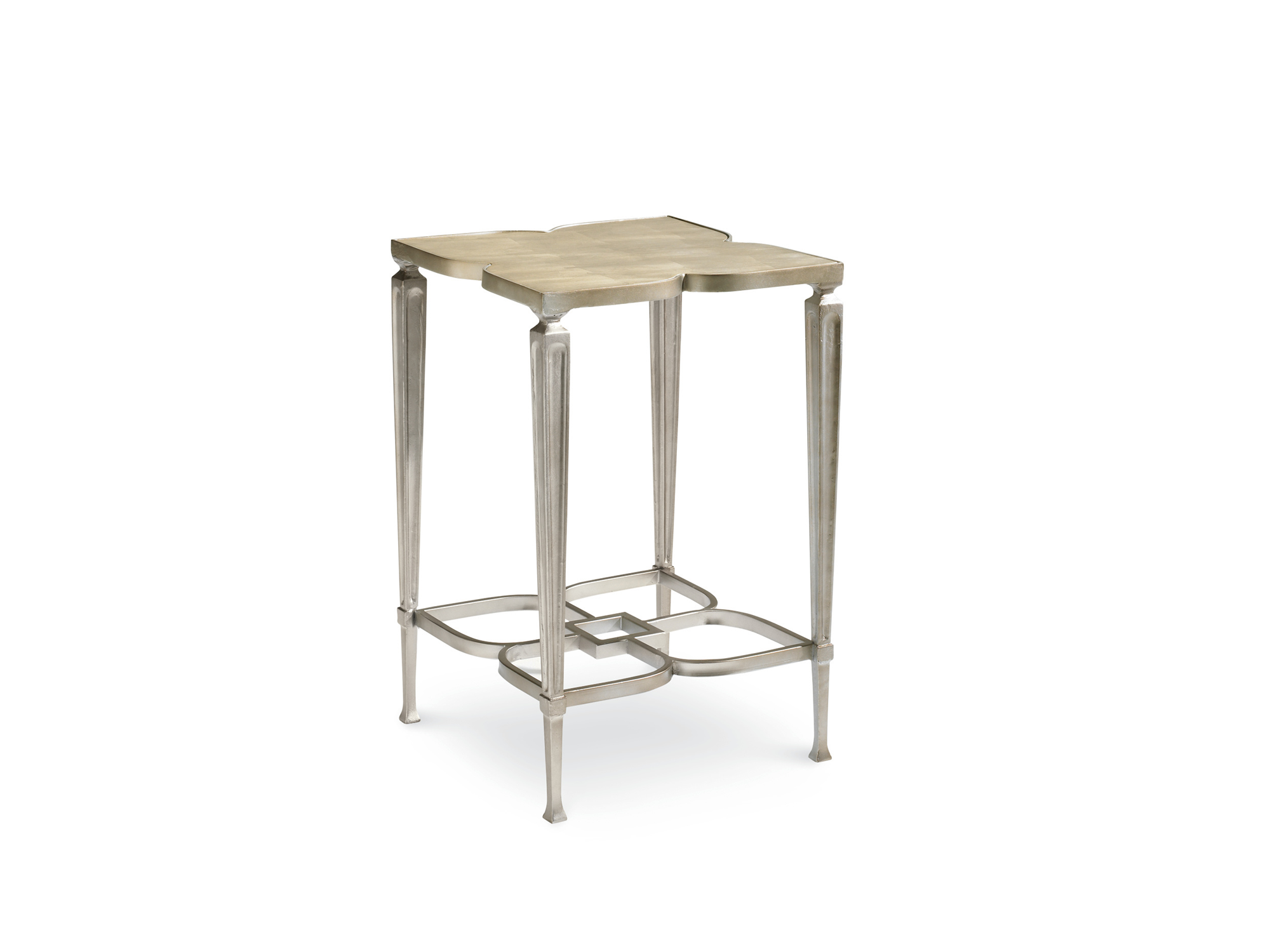 Babs Lucky Charm Side Table in Taupe Silver Leaf - Euro Living Furniture