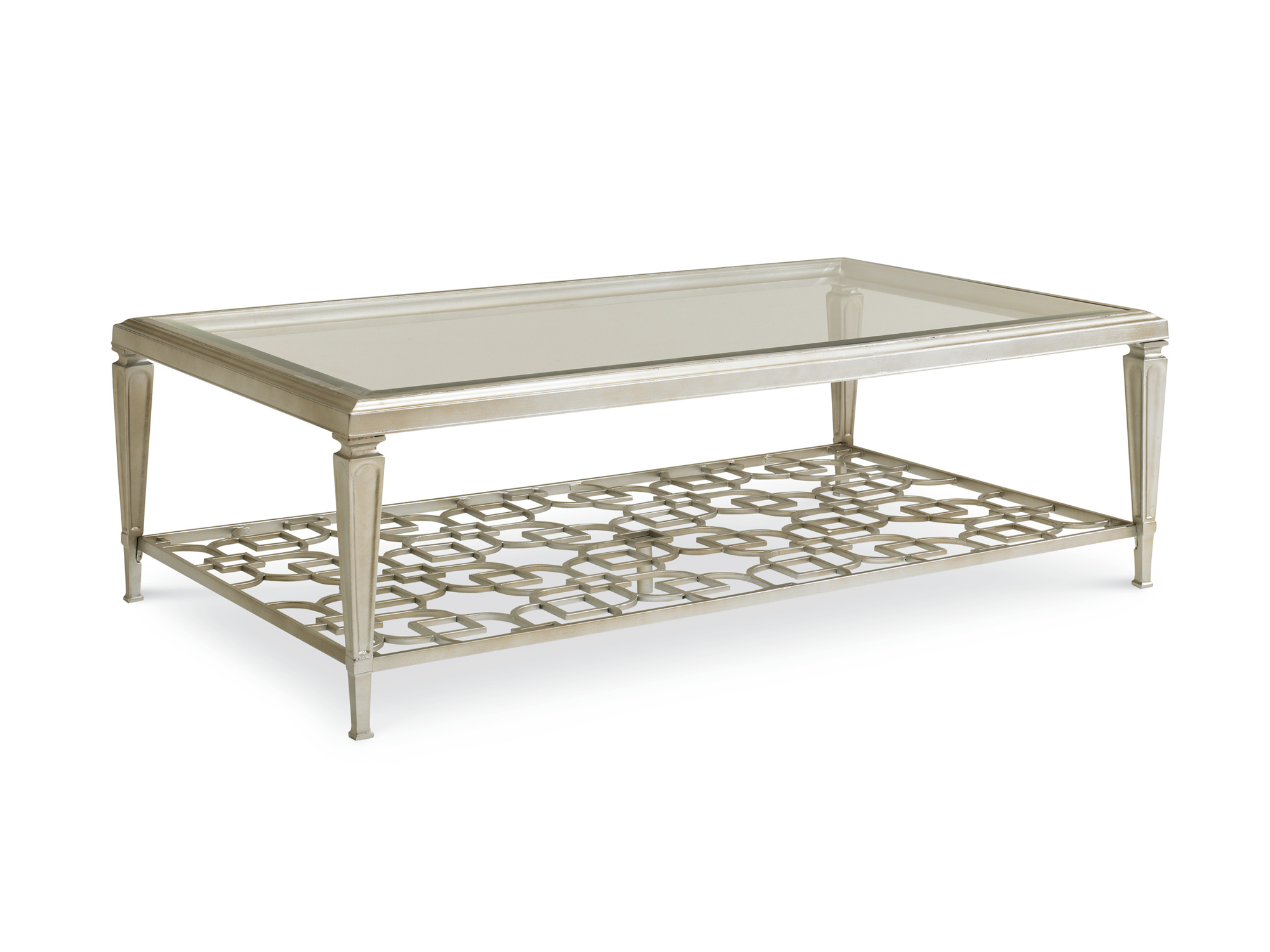 Babs Socialite Cocktail Table in Tauple Silver Leaf - Euro Living Furniture