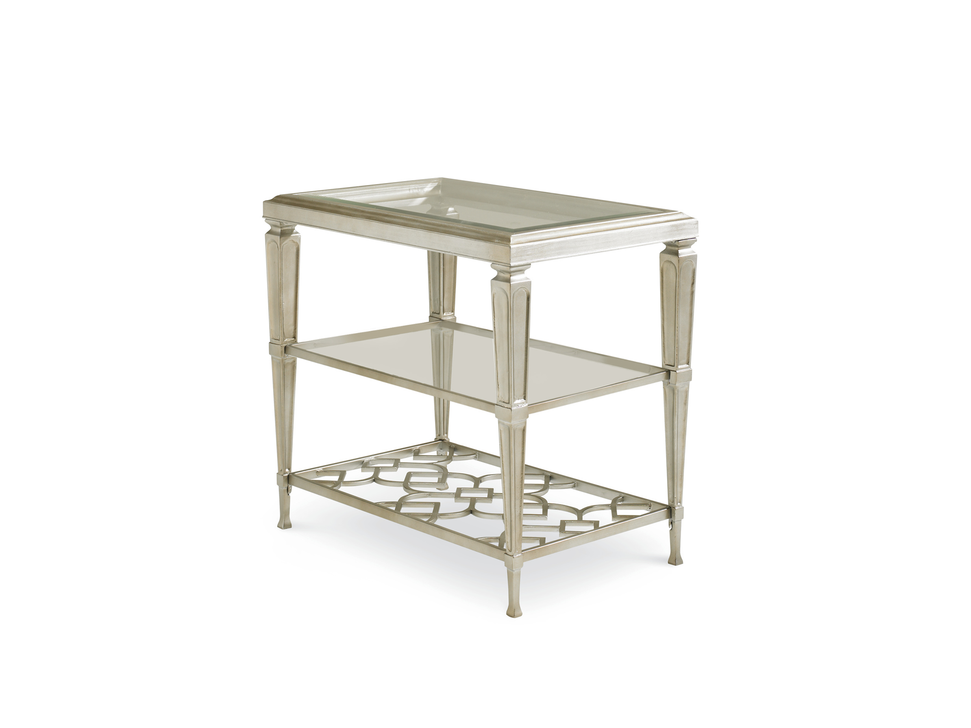 Babs Social Connections Side Table in Taupe Silver Leaf - Euro Living Furniture