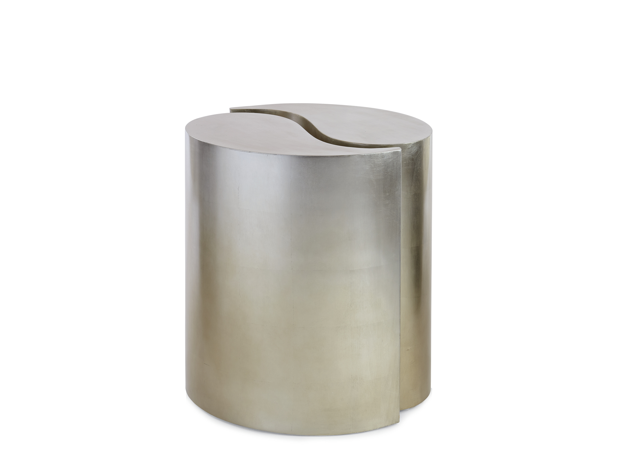 Babs End Quote Side Table in Ombre Warm Silver Leaf - Euro Living Furniture