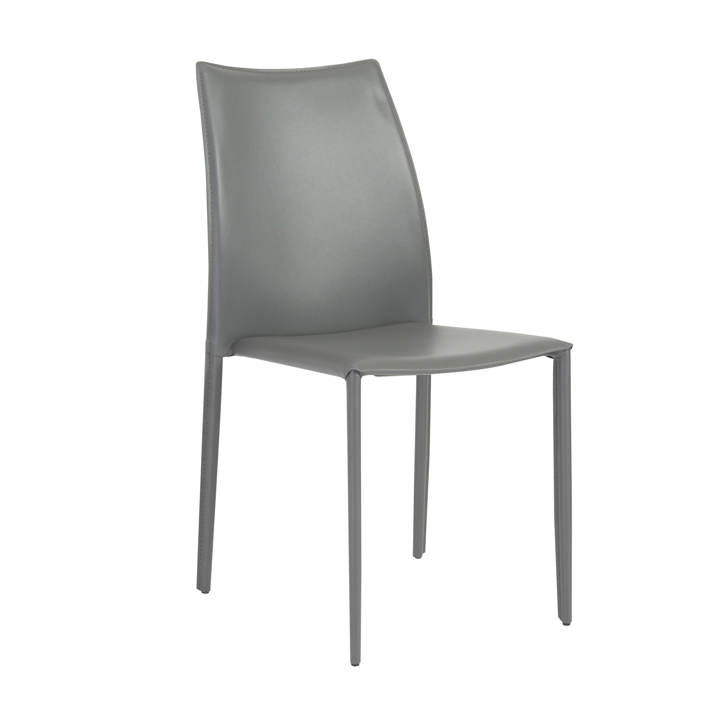 Dalia Stacking Chair Dark Grey w Chrome Legs (SET of 2) - Euro Living Furniture