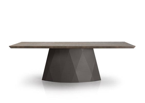 Crystala 60” Round Table - Mushroom etched glass + Black Base - Euro Living Furniture
