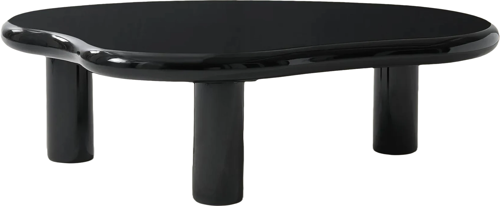 Amelia Coffee Table with Black Lacquer Finish 50.5"W x 34"D x 15"H - Euro Living Furniture