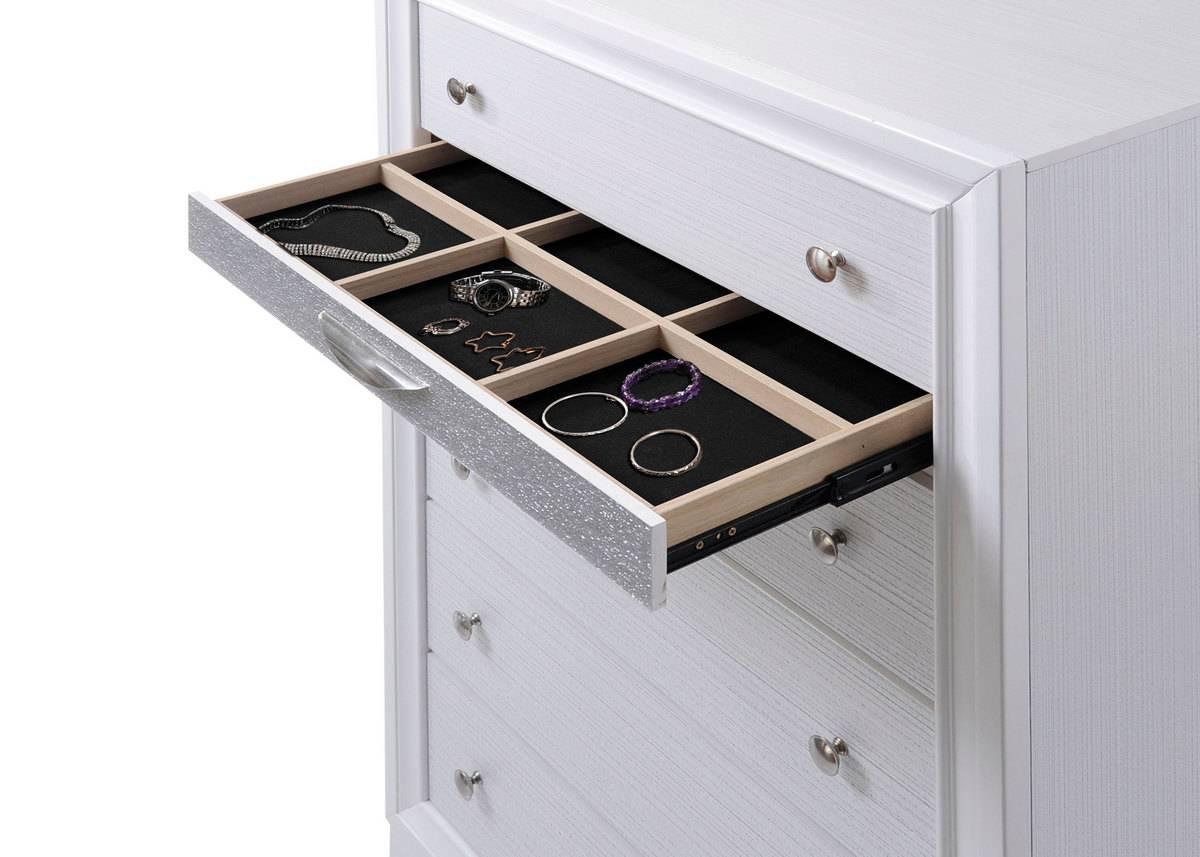 Naima white chest drawer - Euro Living Furniture