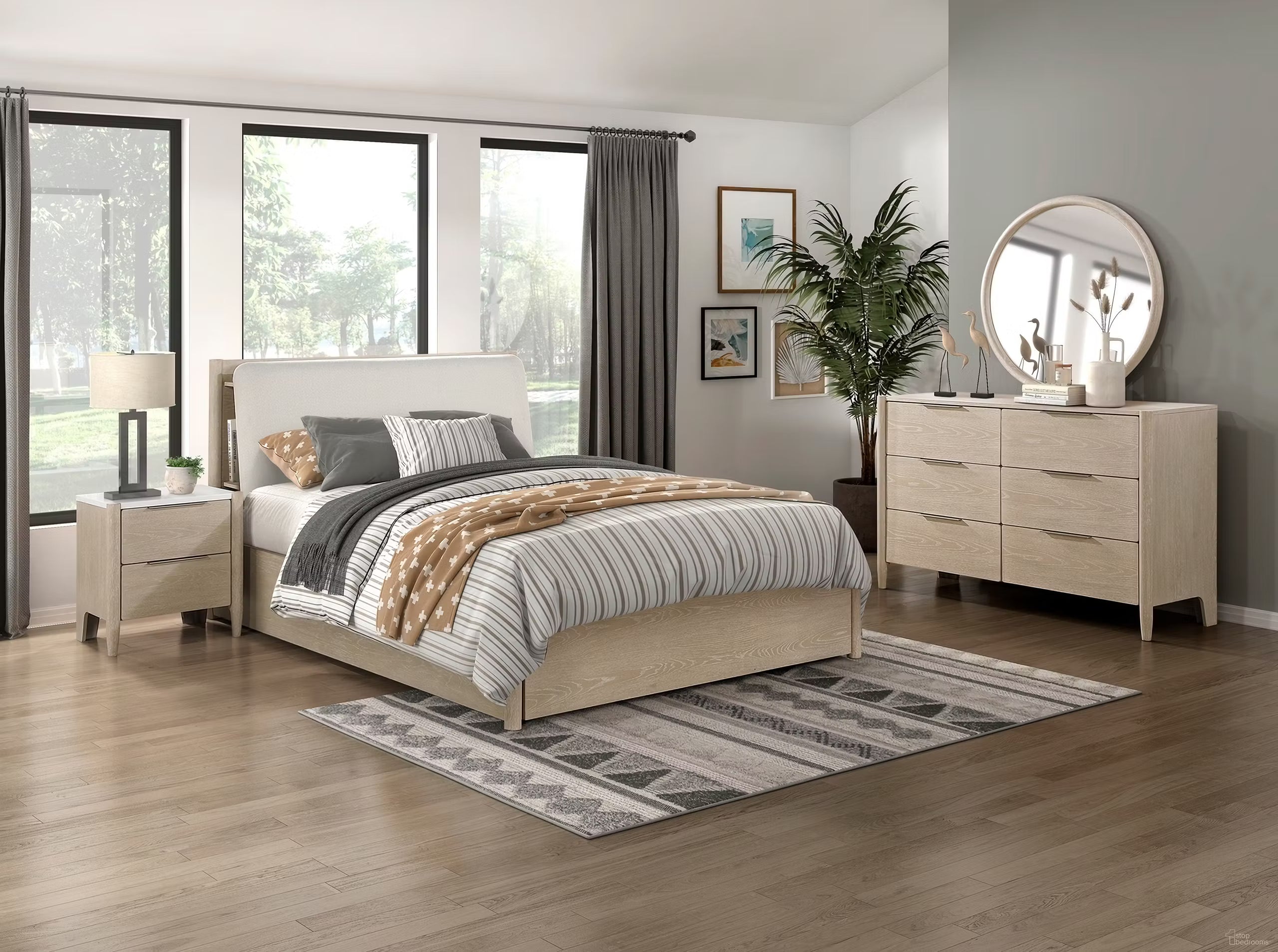 Maya Bedroom Set - King Bed+ 2 Ns + Dresser - Euro Living Furniture