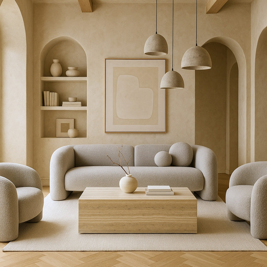 Petra Travertine Coffee Table - Euro Living Furniture