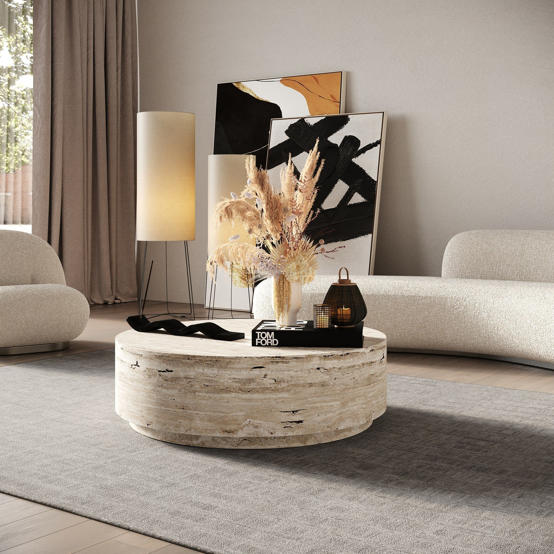 Paris Stone Coffee Table - Euro Living Furniture