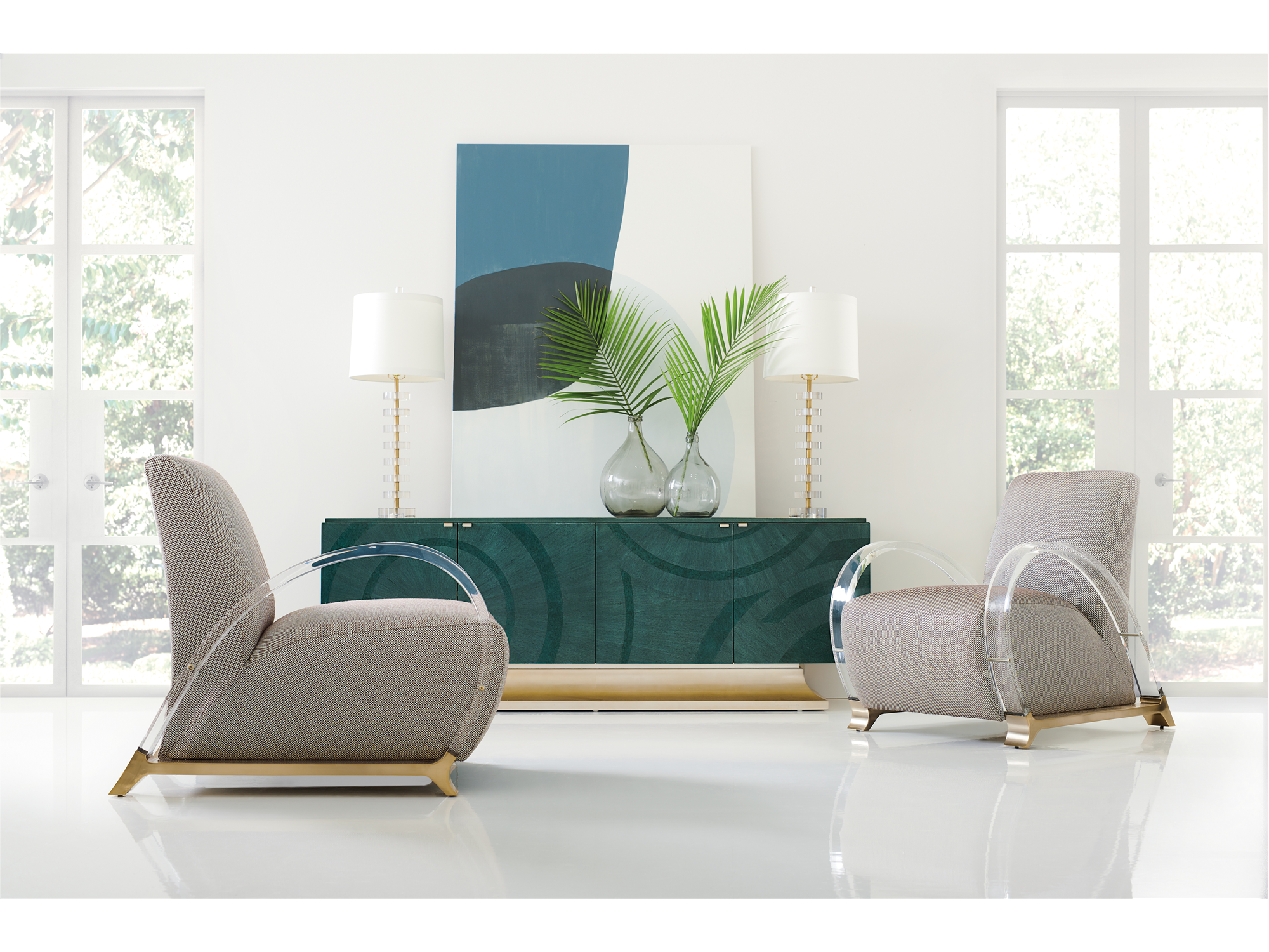 Desmond Arch Support Chair in Champagne Gold - Euro Living Furniture