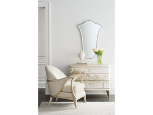 Desmond Curtsy Chair in Pearl - Euro Living Furniture