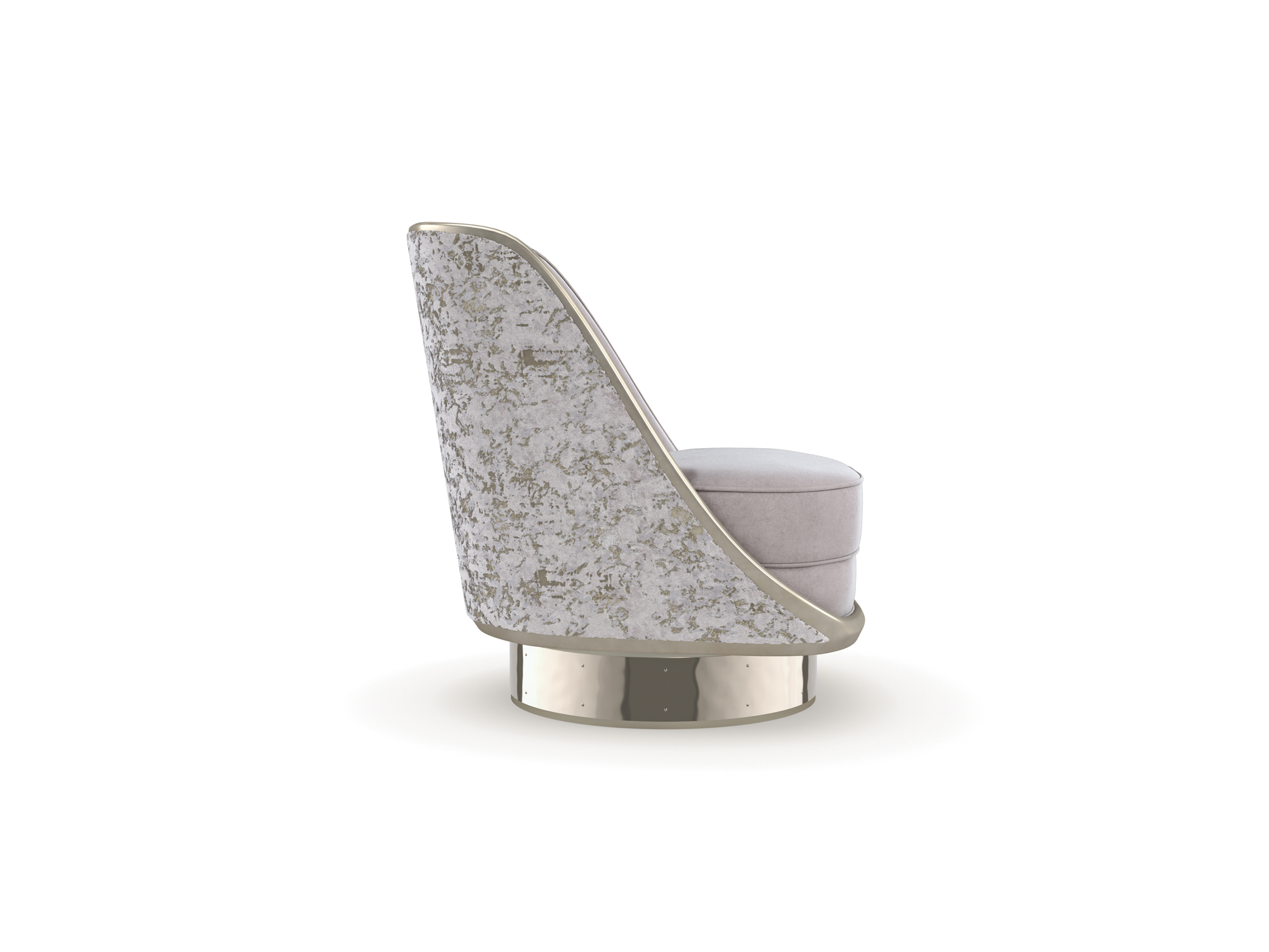 Desmond Go For a Spin Chair in Silver Shadow - Euro Living Furniture