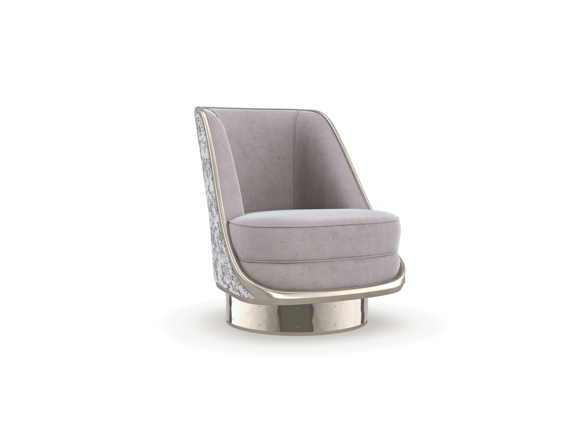 Desmond Go For a Spin Chair in Silver Shadow - Euro Living Furniture