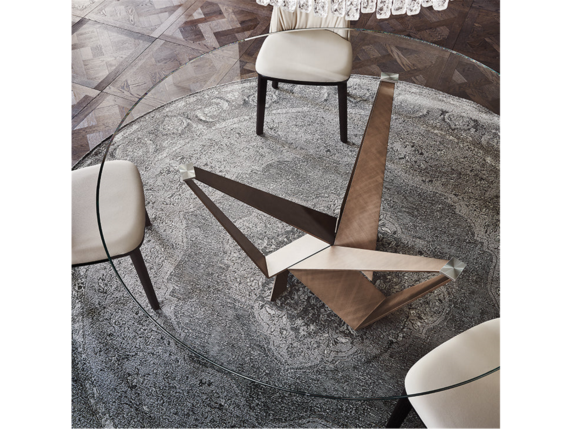 Skorpio Round Dining Table - 71"Dia - Euro Living Furniture