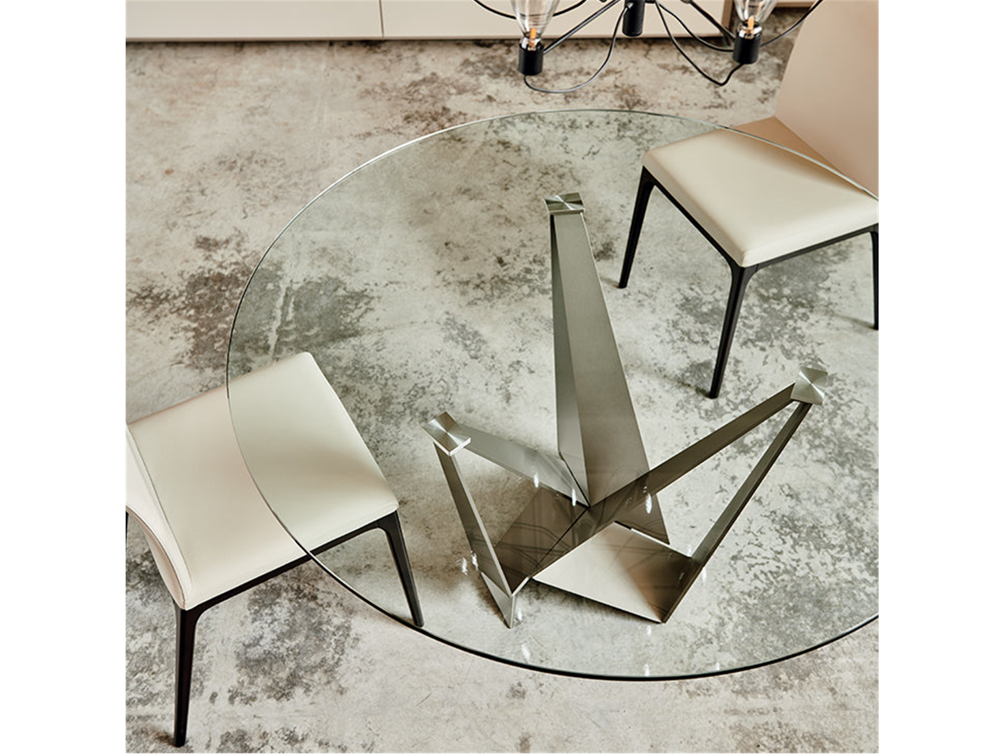 Skorpio Round Dining Table - 71"Dia - Euro Living Furniture