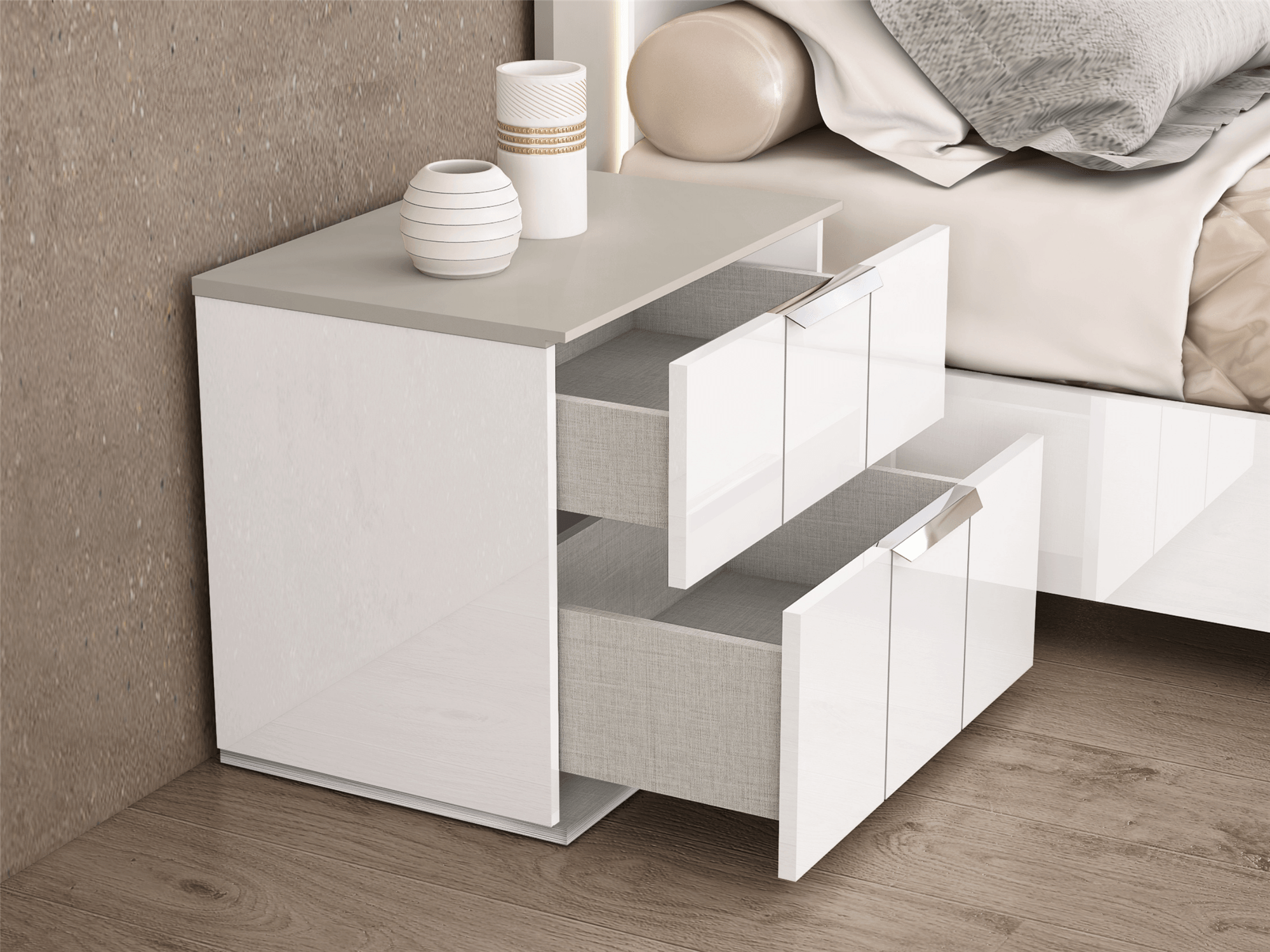 Daisy Nightstand White - Euro Living Furniture