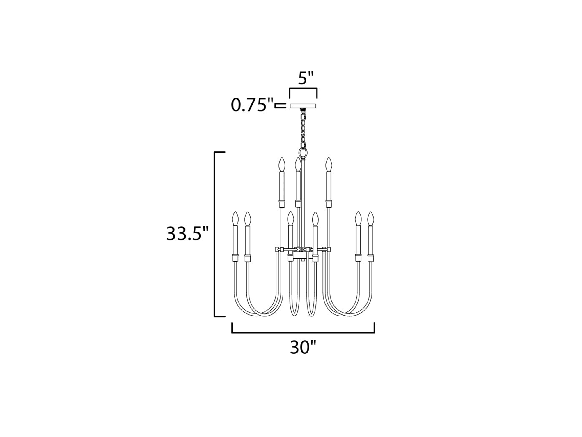 Lovell Chandelier - Euro Living Furniture