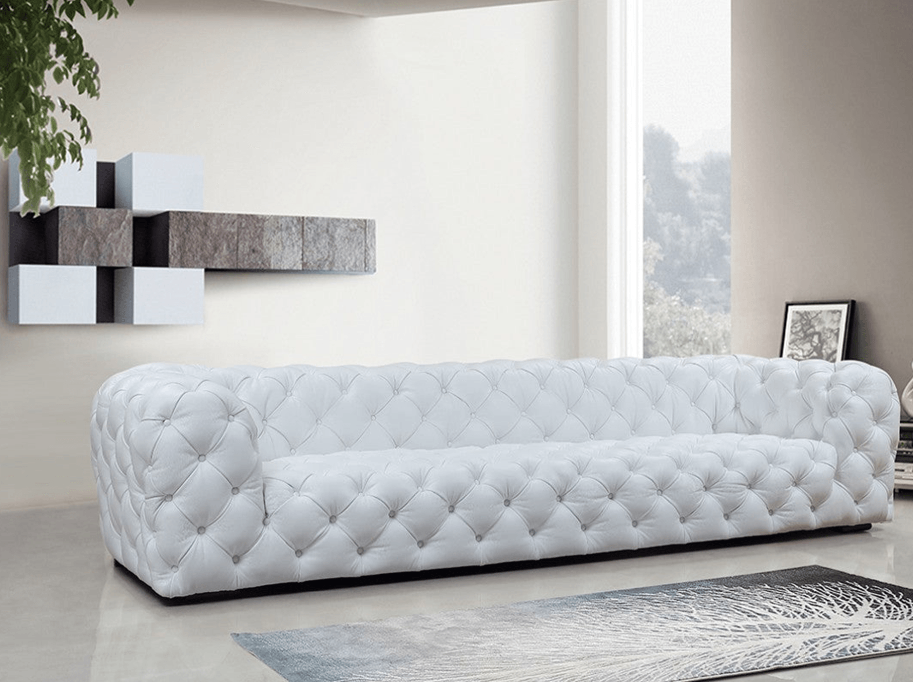 Glam Sofa in Italian Leather - Euro Living Furniture