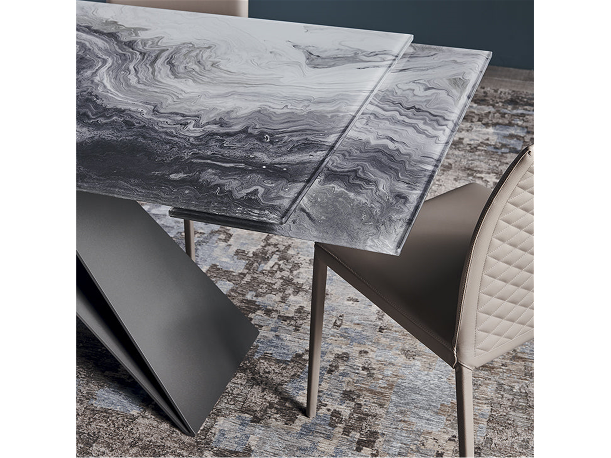 Premier CrystalArt Drive Dining Table - 78"W - Euro Living Furniture