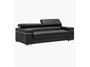 Downtown Leather Sofa in Black - Euro Living Furniture