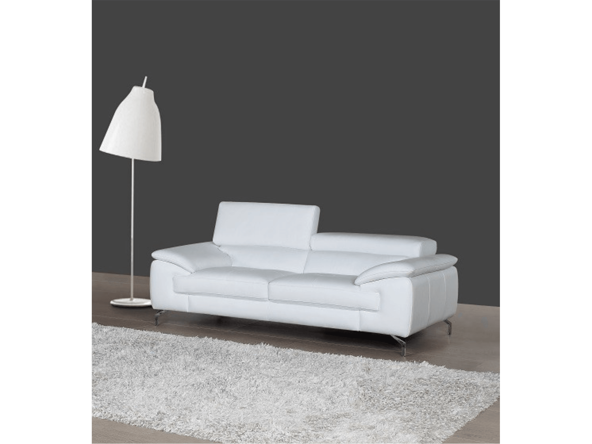 Alpha Leather Sofa Set in White - Euro Living Furniture