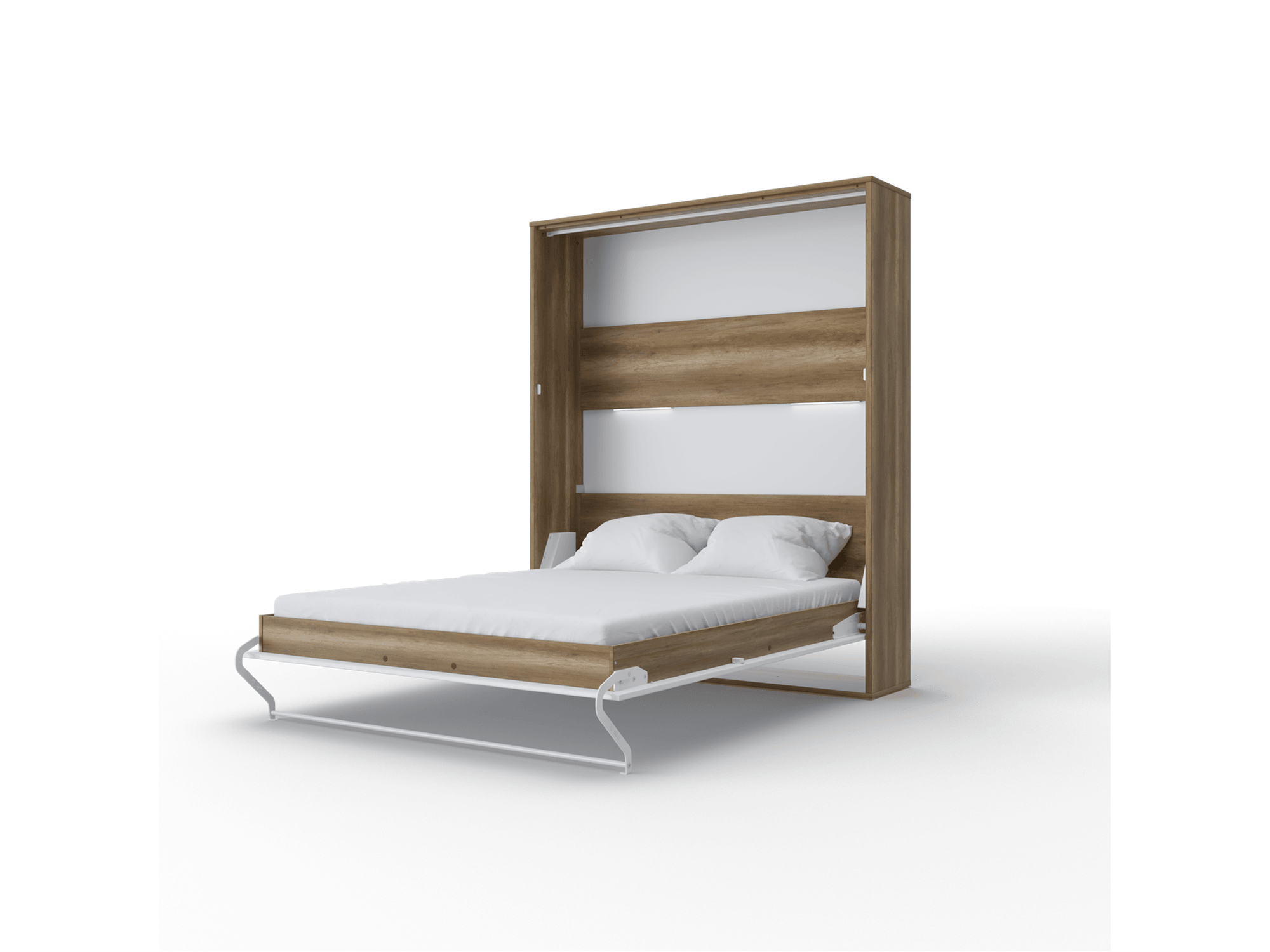 BETH Vertical European Queen Wall bed with LED - Euro Living Furniture