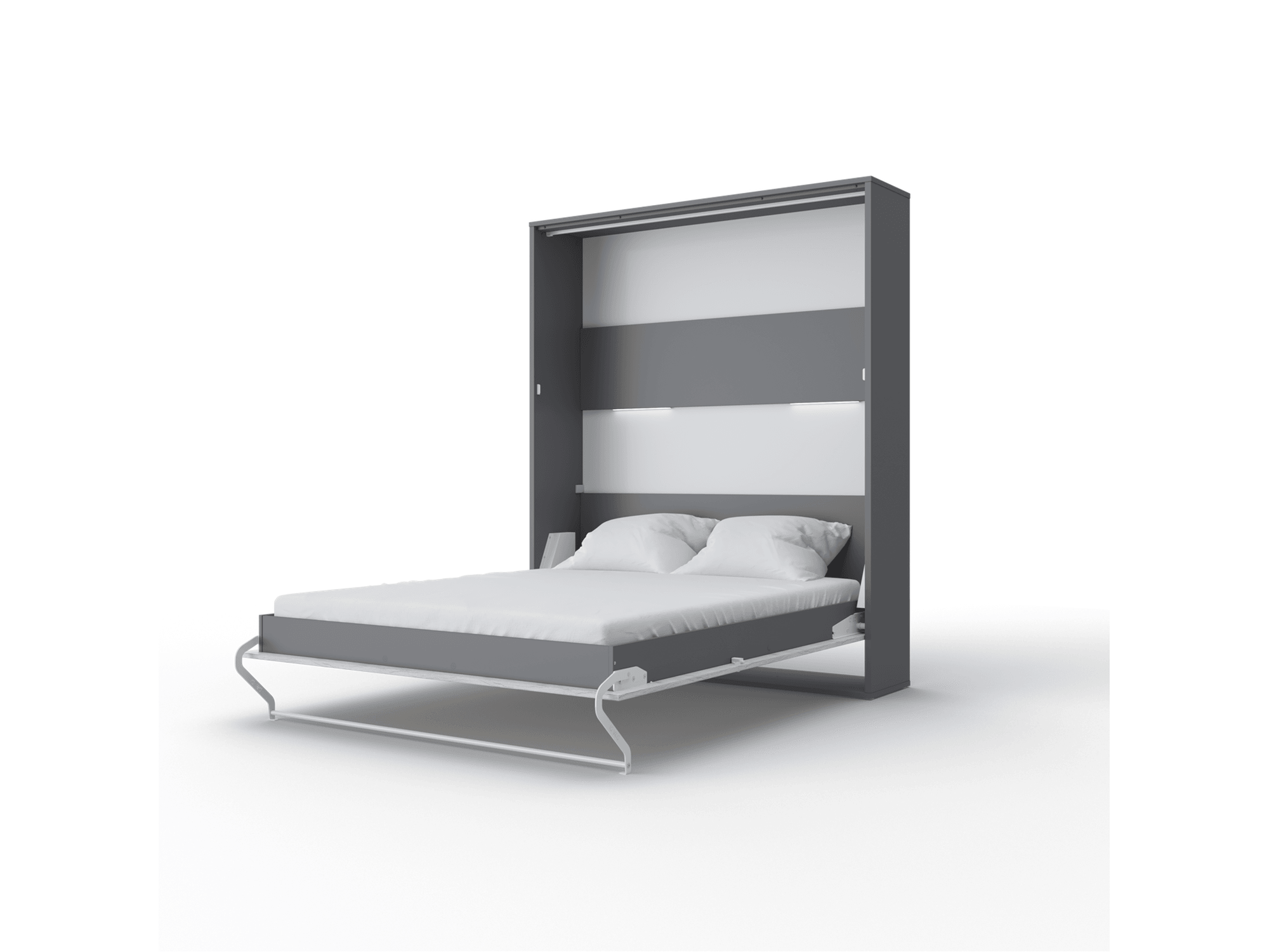 BETH Vertical European Queen Wall bed with LED - Euro Living Furniture