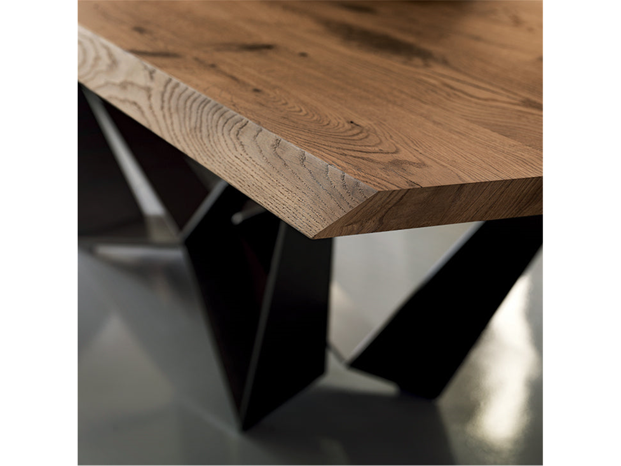 Skorpio Wood Barrel Dining Table - 118"W - Euro Living Furniture