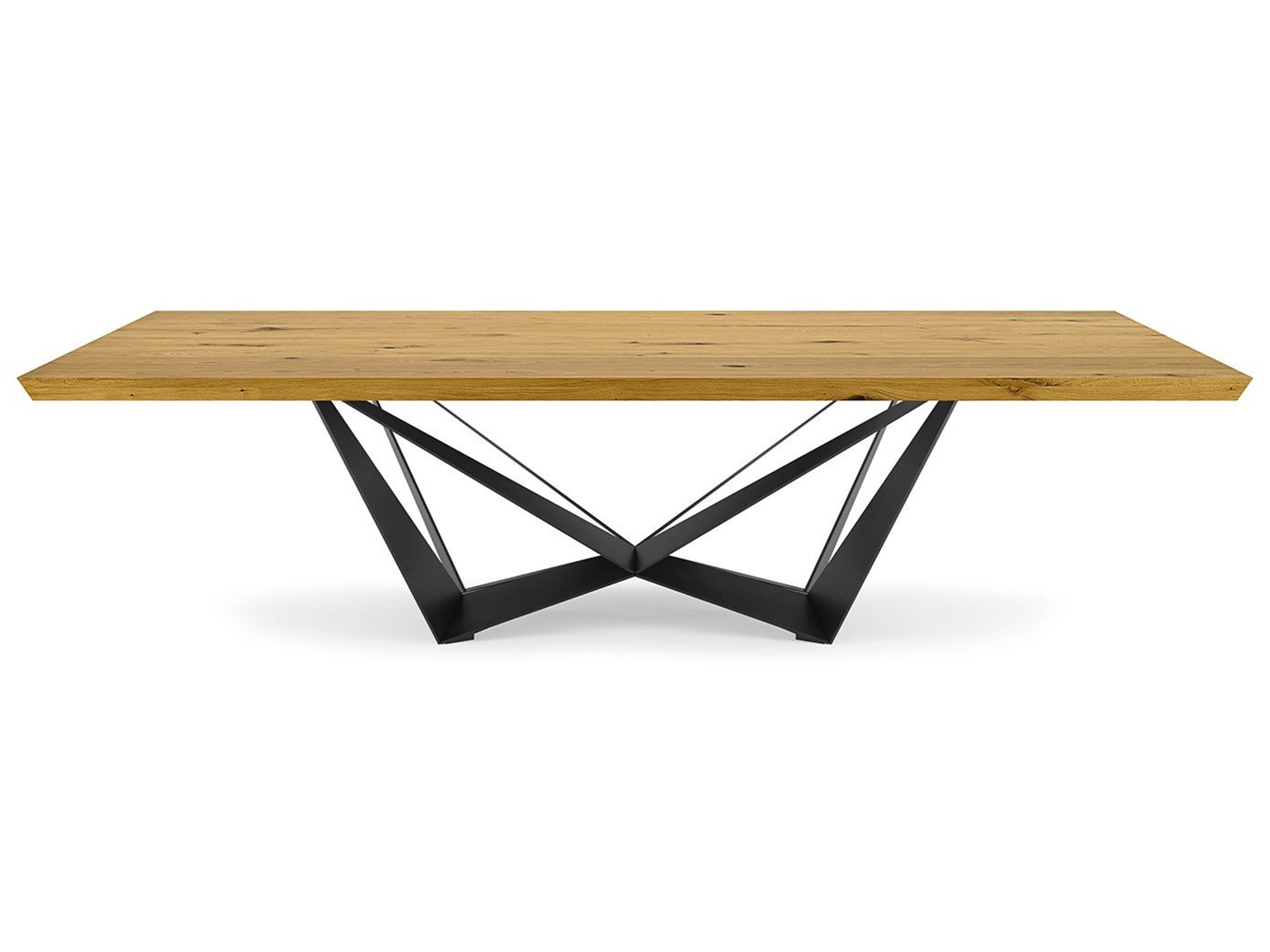 Skorpio Wood Barrel Dining Table - 118"W - Euro Living Furniture