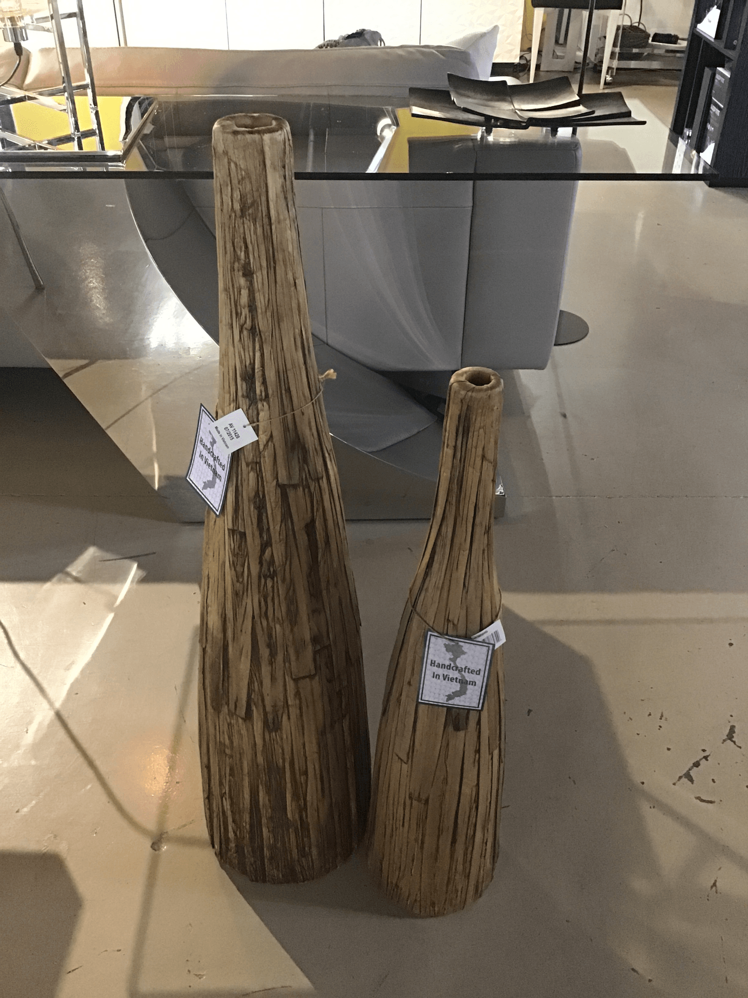 Bamboo paper vase - Large & Small (set of 2) - Euro Living Furniture