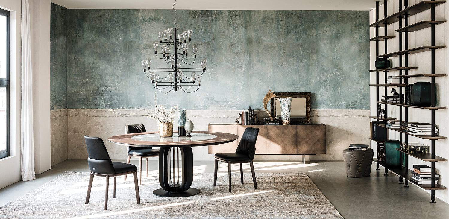 Soho Ker Wood Dining Table - 70"Dia - Euro Living Furniture