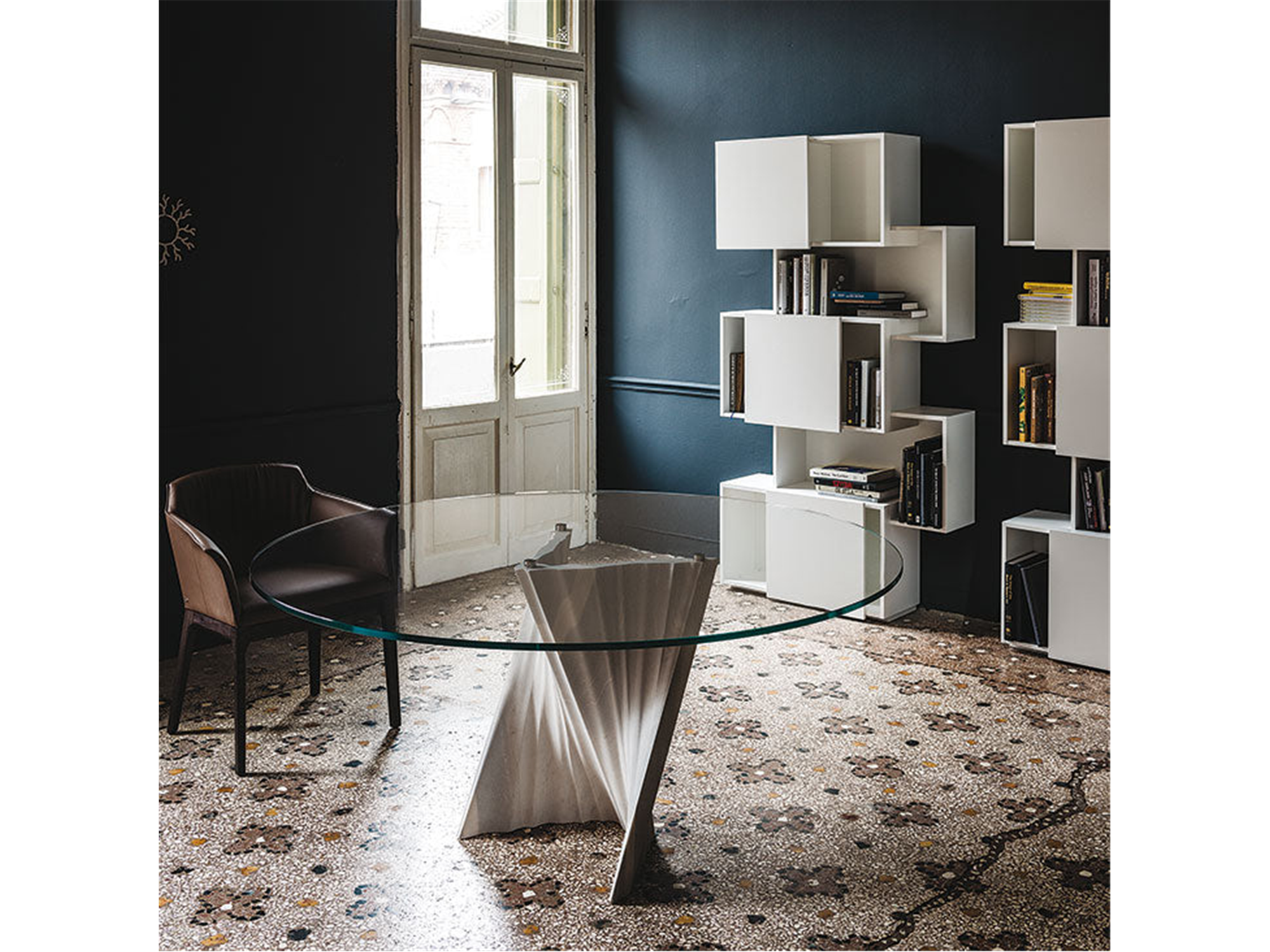 Plisset Dining Table - 118"W - Euro Living Furniture