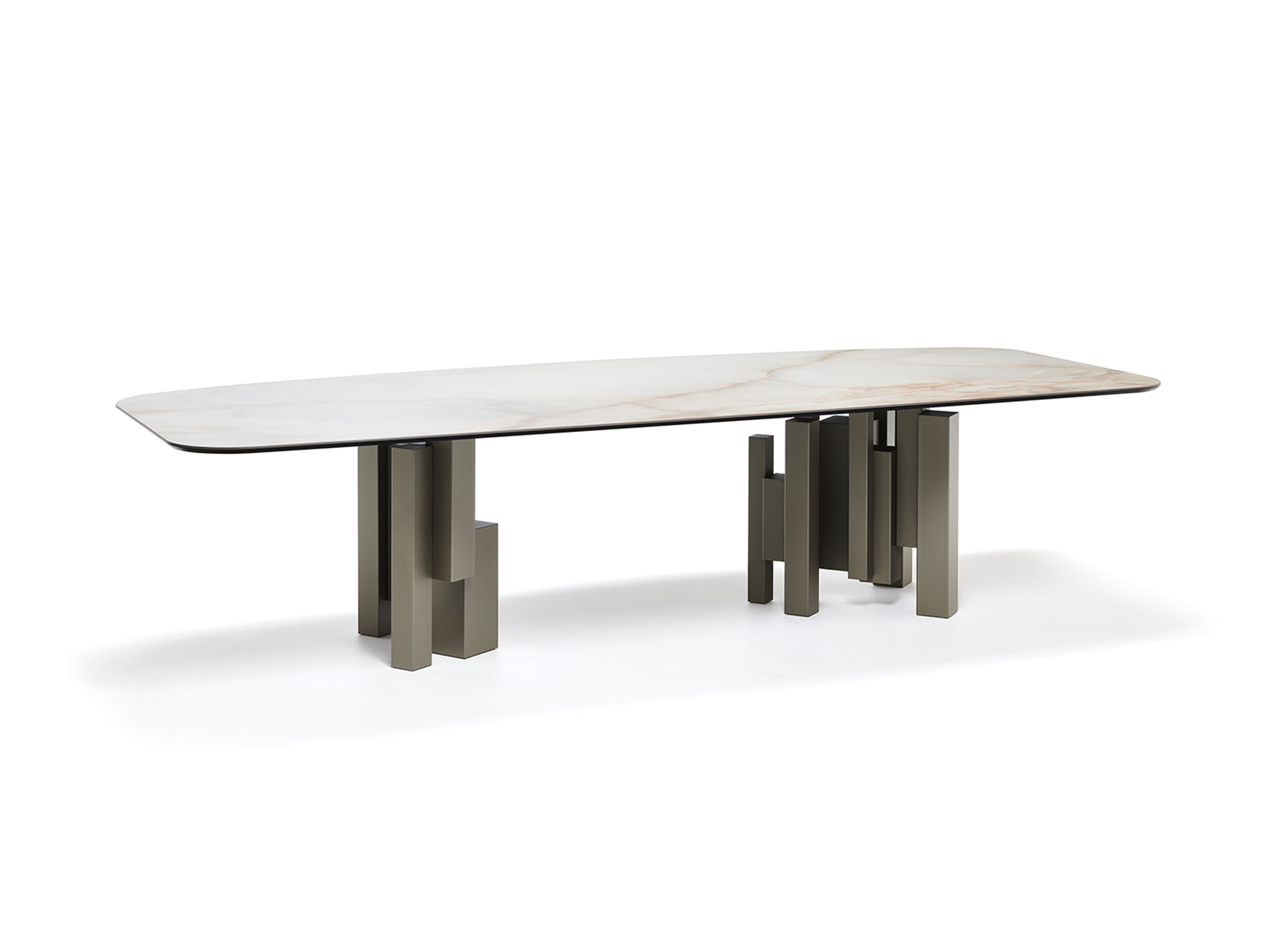 Skyline Keramik Dining Table - 118"W - Euro Living Furniture