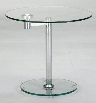 8090 Round Glass Lamp Table - Euro Living Furniture