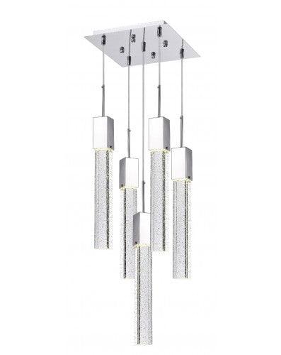 KAY - LED LIGHT CASCADING - SQUARE CRYSTAL PENDANTS - Euro Living Furniture