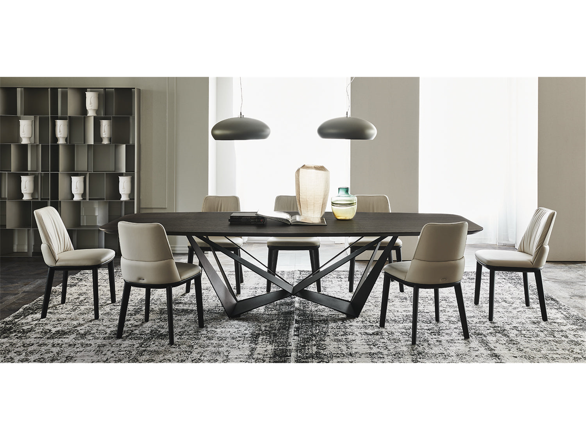 Skorpio Wood Master Dining Table - 118"W - Euro Living Furniture