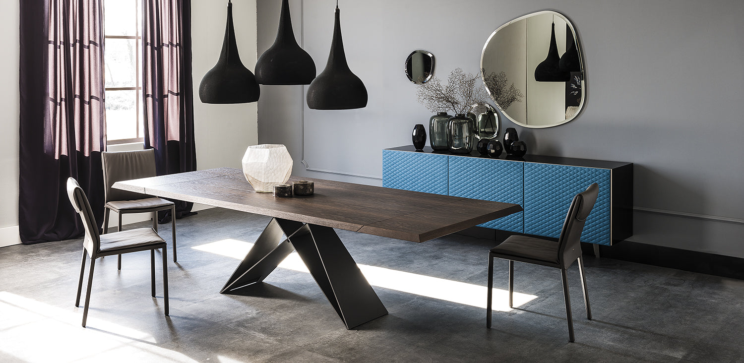 Premier Wood Drive Dining Table - 78"W - Euro Living Furniture