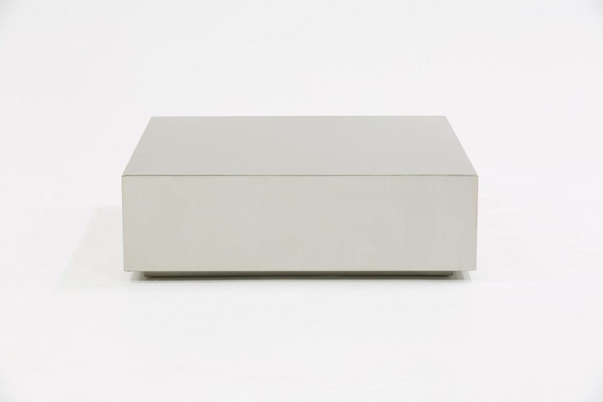 Brushed Stainless Steel Coffee Table - Euro Living Furniture