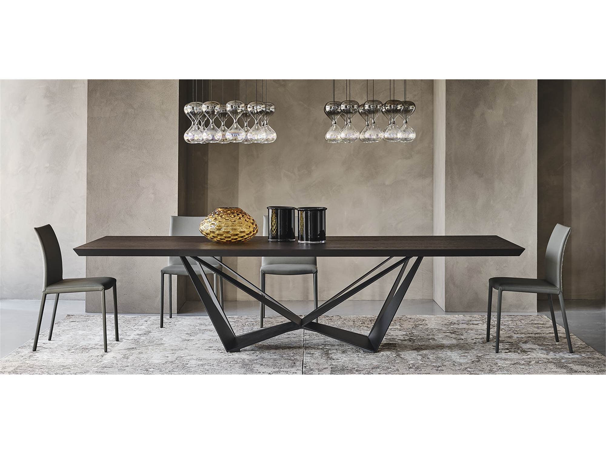 Skorpio Wood Master Dining Table - 118"W - Euro Living Furniture