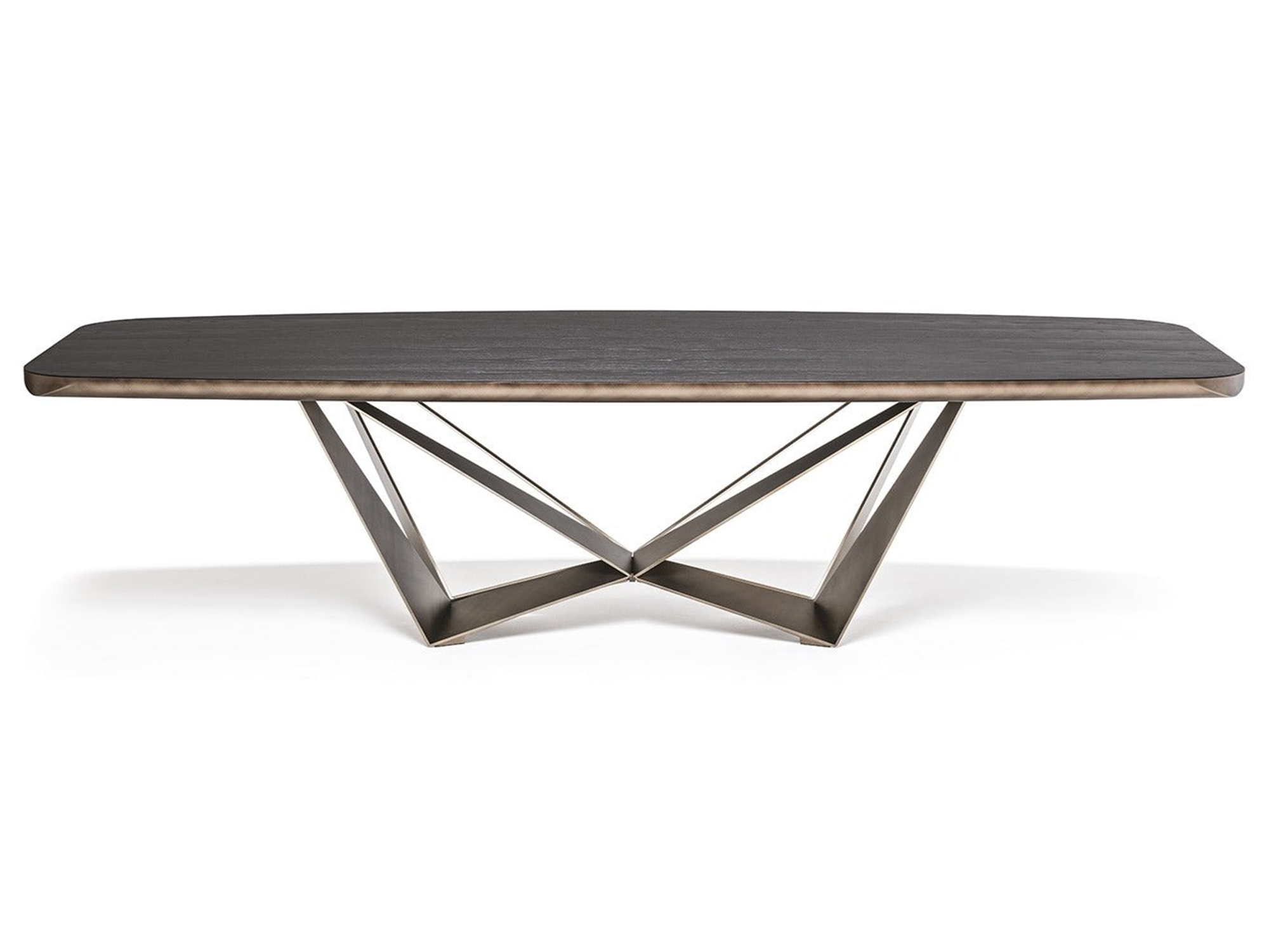 Skorpio Wood Barrel Dining Table - 118"W - Euro Living Furniture