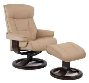 Bergen R Leather Reclining Chair in Cappuccino - Euro Living Furniture