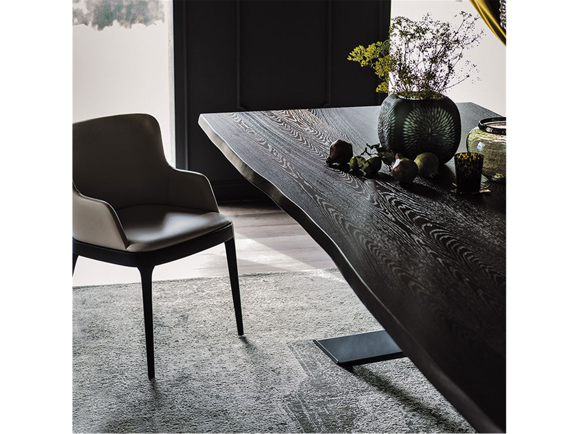 Spyder Wood Dining Table - 118"W - Euro Living Furniture