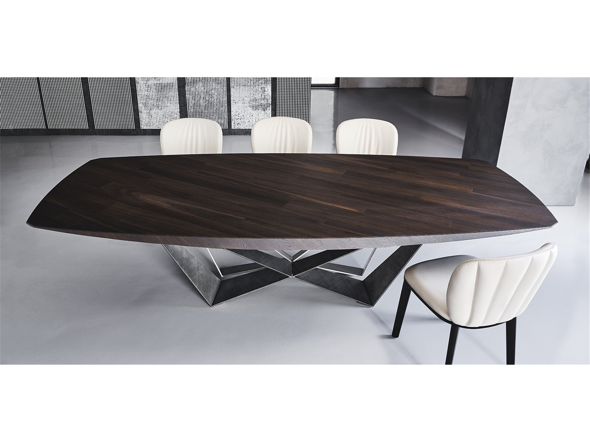 Skorpio Wood Master Dining Table - 118"W - Euro Living Furniture