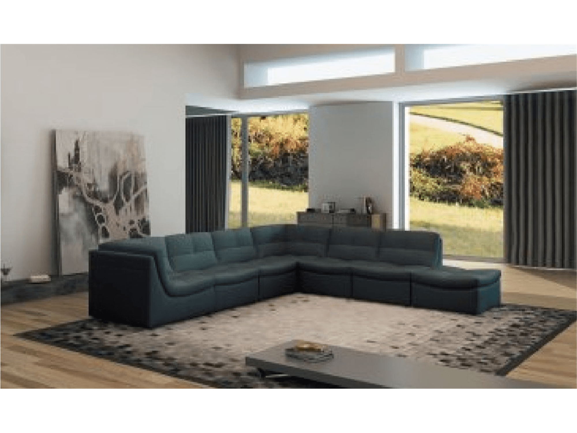 Lego Grey sectional - Euro Living Furniture