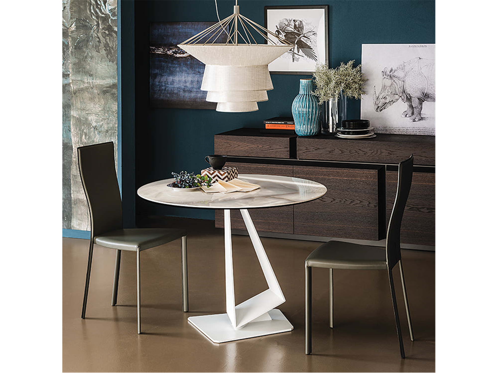 Roger Keramik Bistro Table - Euro Living Furniture